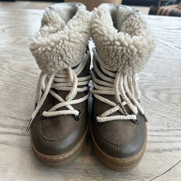 Brand New Unworn Isabel Marant Chocolate Brown Knowles Leather Snow Boots Sz 37 - Picture 2 of 6